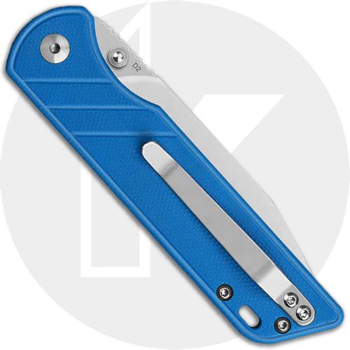 QSP Parrot Knife QS102-D - Satin D2 Spear Point - Blue G10 - Liner Lock Folder