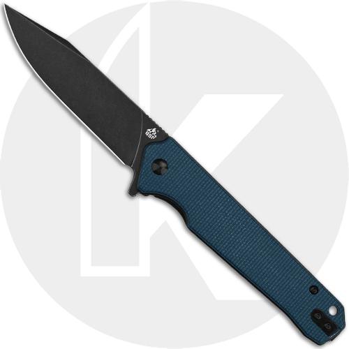 QSP Mamba V2 QS111-H2 - Black Stonewash D2 Clip Point - Blue Micarta - Liner Lock Flipper Folder