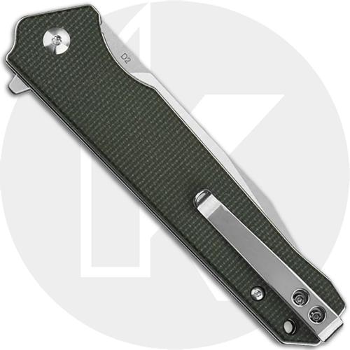 QSP Mamba V2 QS111-I1 - Satin D2 Clip Point - Green Micarta - Liner Lock Flipper Folder