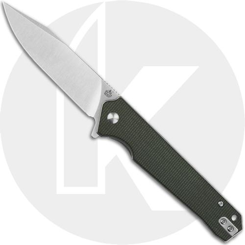 QSP Mamba V2 QS111-I1 - Satin D2 Clip Point - Green Micarta - Liner Lock Flipper Folder