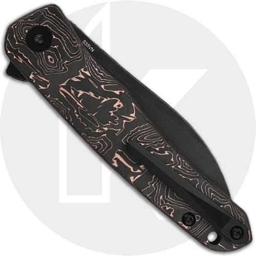 QSP Otter QS140-B2 Knife - Black S35VN - Copper Foil Carbon Fiber - Liner Lock Flipper Folder