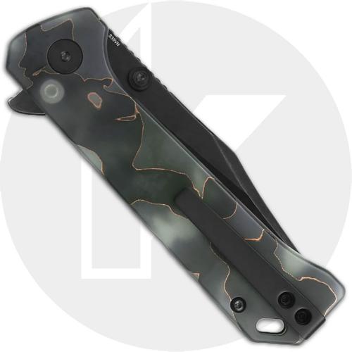 QSP Grebe QS147-E2 Knife - Blackwash S35VN Clip Point - Glow in the Dark Raffir Resin - Flipper Folder