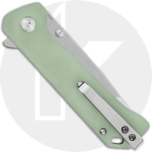 QSP Grebe T QS148-D1 Knife - Stonewash 14C28N Tanto - Jade G10 - Flipper Folder