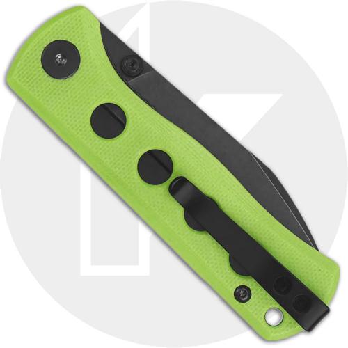 QSP Canary Folder QS150-C2 Knife - Blackwash 14C28N Drop Point - Neon Green G10