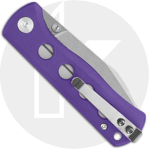 QSP Canary Folder QS150-D1 Knife - Stonewash 14C28N Drop Point - Purple G10