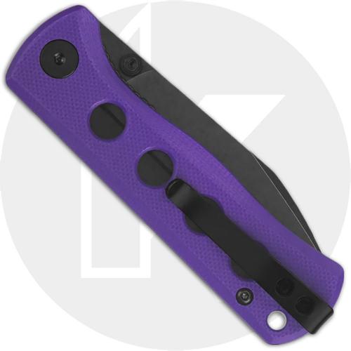 QSP Canary Folder QS150-D2 Knife - Blackwash 14C28N Drop Point - Purple G10