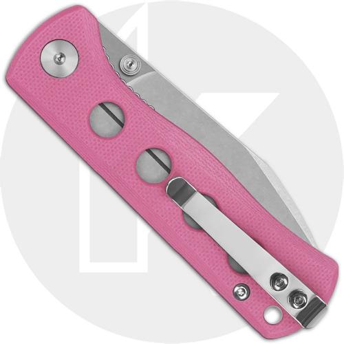 QSP Canary Folder QS150-H1 Knife - Stonewash 14C28N Drop Point - Pink G10