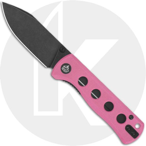 QSP Canary Folder QS150-H2 Knife - Blackwash 14C28N Drop Point - Pink G10