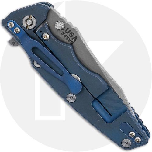 Rick Hinderer Eklipse 3.5 Knife - Spear Point - Working Finish - Black G10 / Battle Blue Titanium