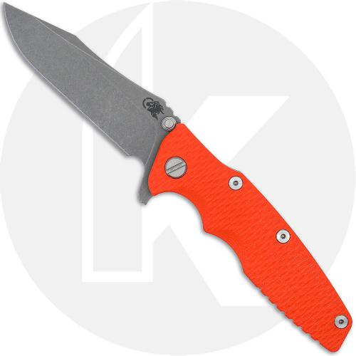 Rick Hinderer Eklipse 3.5 Knife - Spear Point - Working Finish - Orange G10 / Battle Blue Titanium