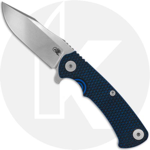 Rick Hinderer Project X Knife - Stonewash S45VN Clip Point - Blue/Black G10 - USA Made