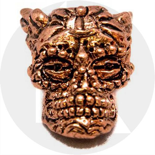 Schmuckatelli Aquilo Sugar Skull Pewter Bead - Antique Copper Finish - AAC