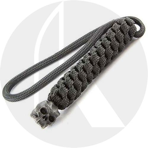 Schmuckatelli Lanyard - Cyber Pewter Bead - Black Oxide Finish - Black Cord - 4.A-CYBLBB