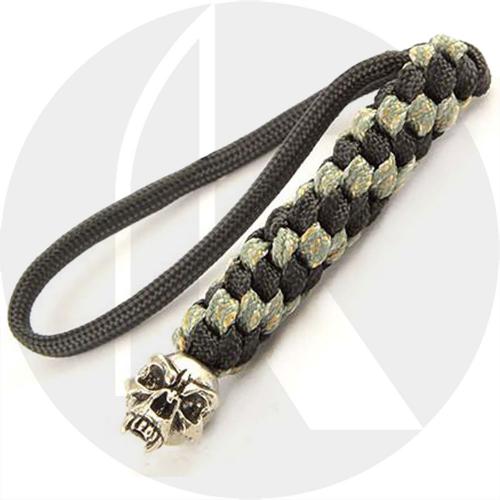 Schmuckatelli Lanyard - Fang Pewter Bead - Pewter Finish - Black and Digi Camo Cord - 4.A-FBLBDCP