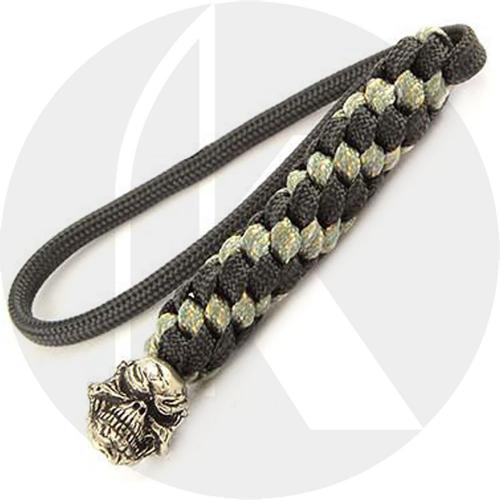 Schmuckatelli Lanyard - Grins Pewter Bead - Pewter Finish - Black and Digi Camo Cord - 4.A-GBLBDCP