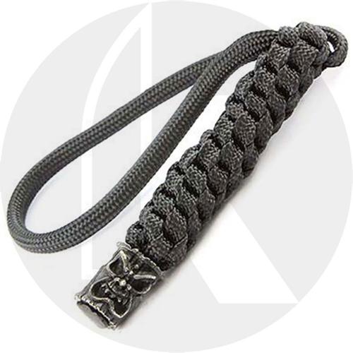 Schmuckatelli Lanyard - Ona Tiki Pewter Bead - Black Oxide Finish - Black Cord - 4.A-OBLBB