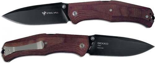 Steel Will Gekko D2 1505, Maroon Micarta, SMG-1505