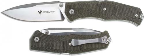 Steel Will Gekko Mini 1550, Green Micarta, SMG-1550