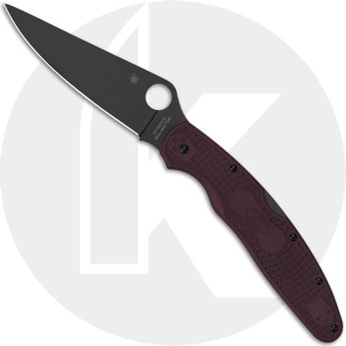 Spyderco Police 4 Lightweight C07BGBKP4 Knife - Sprint Run - TiCN CTS-PD#1 Drop Point - Burgundy FRN