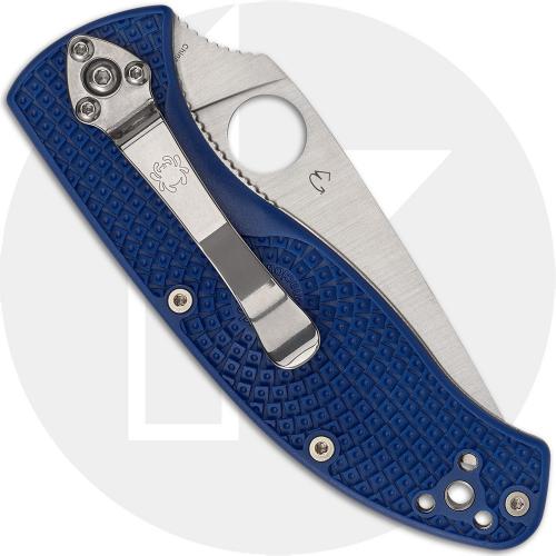 Spyderco Tenacious Lightweight Knife - C122PBL - Satin S35VN Drop Point - Blue FRN - Liner Lock