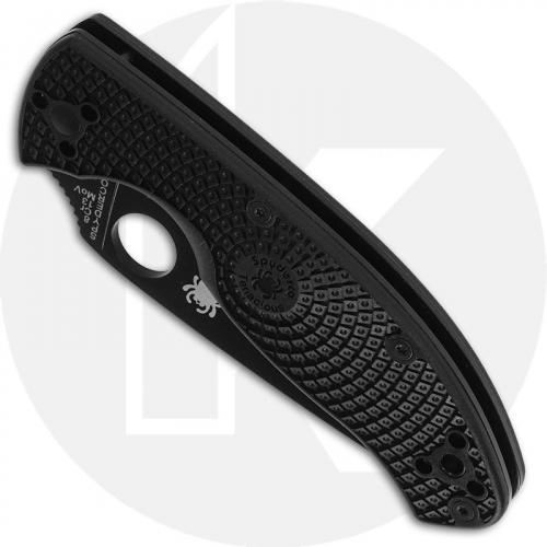 Spyderco Tenacious Lightweight C122SBBK - Value Folder - Serrated Black Blade - Liner Lock - Black FRN