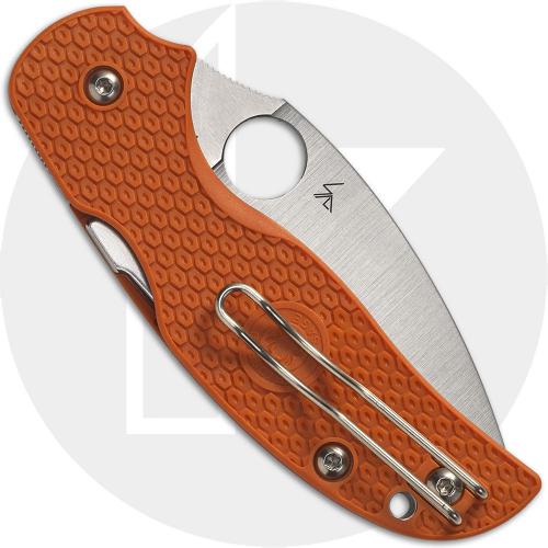 Spyderco Sage 5 Lightweight C123BORP Knife - CPM REX 121 Leaf - Burnt Orange FRN