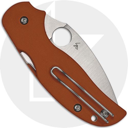 Spyderco Sage 5 C123GBORP Knife - CPM REX 121 Leaf - Burnt Orange G10