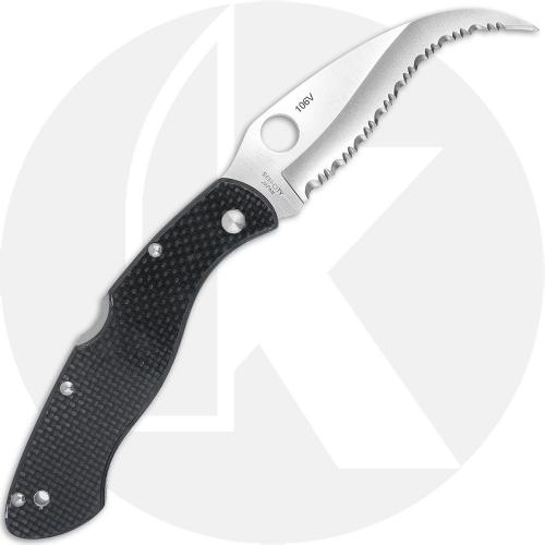 Spyderco Civilian C12LCFS - Left Handed - Serrated ATS-55 - Carbon Fiber - Discontinued Item - Serial Numbered - BNIB - 2001