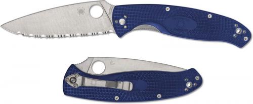 Spyderco Resilience Lightweight S35VN - C142SBL - Serrated - Blue FRN - Liner Lock Folding Knife