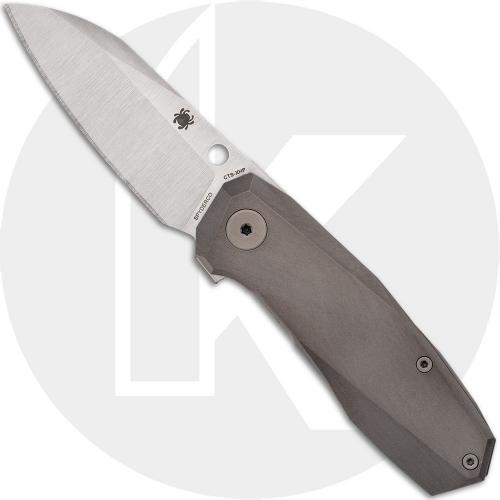 Spyderco Techno 3 C158TIP3 Knife - Satin CTS XHP Sheepfoot - Titanium - Flipper Folder