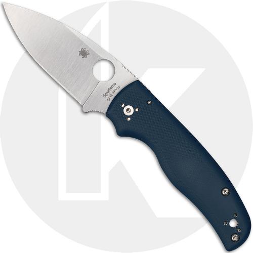 Spyderco Shaman C229GPCBL Knife - CPM SPY27 Leaf - Cobalt Blue G10 - USA Made