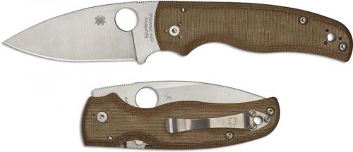 Spyderco Shaman Knife C229MPCW Sprint Run - CPM Cru-Wear Blade - Brown Micarta Handle - USA Made