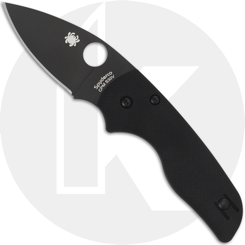 Spyderco Lil' Native Knife C230GPBBK Compact Folder Black DLC Blade Black G10 with Compression Lock