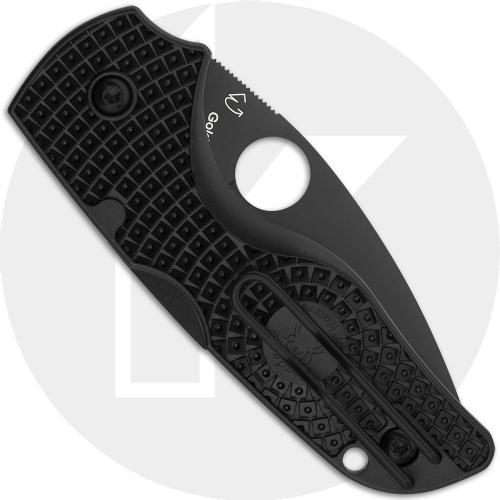 Spyderco Lil Native Lightweight C230PBBK Knife - DLC CTS BD1N Leaf - Black FRN - USA Made