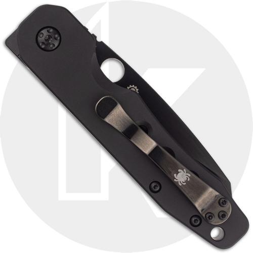 Spyderco Smock C240BKALBKCWP Knife - Exclusive - Black CPM CruWear Clip Point - Black Aluminum - Flipper Folder