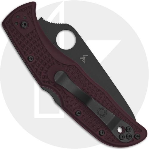 Spyderco Endela Lightweight C243BGBKP Knife - Sprint Run - TiCN CTS-PD#1 Drop Point - Burgundy FRN