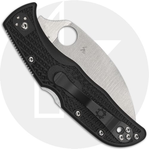 Spyderco C243FSWCBK Endela Wharncliffe - Serrated VG10 Wharncliffe - Black FRN - Lock Back