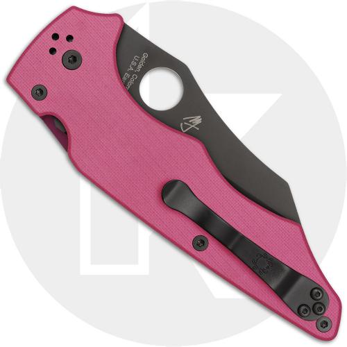 Spyderco YoJumbo C253GPNBKP Knife - Sprint Run - Black CPM S30V Wharncliffe - Pink G10 - USA Made