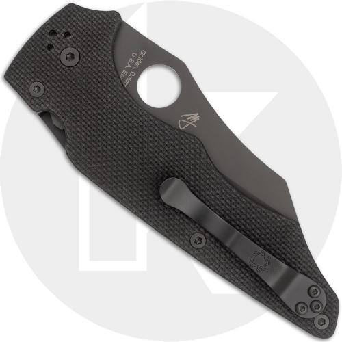 Spyderco YoJumbo Knife - C253GPBBK -  Michael Janich - Black DLC S30V Wharncliffe - Black G10 - Compression Lock - USA Made