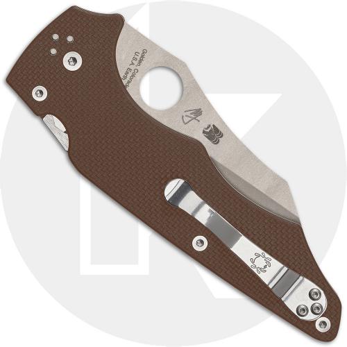 Spyderco YoJumbo C253GPBN15V Knife - Sprint Run - CPM 15V Wharncliffe - Brown G10 - USA Made