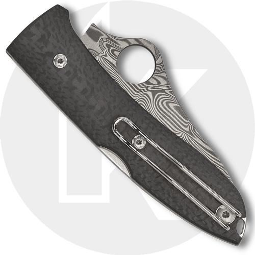 Spyderco SpyOpera C255CFPD - Sprint Run - Damasteel Drop Point - Carbon Fiber