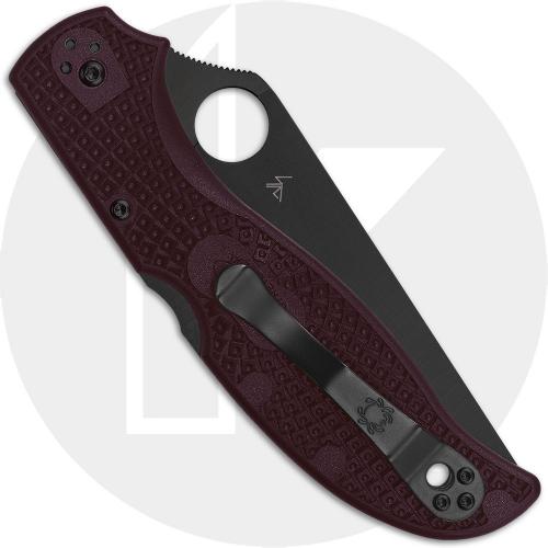 Spyderco Stretch 2 XL Lightweight C258BGBKP Knife - Sprint Run - TiCN CTS-PD#1 Drop Point - Burgundy FRN