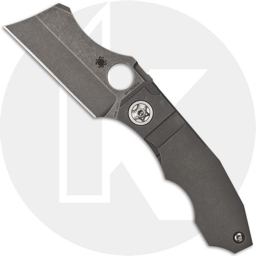 Spyderco Stovepipe C260TIP - Dark Stonewash Cleaver - Dark Stonewash Ti - Reeve Integral Lock Folder