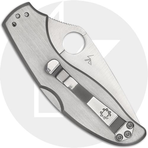 Spyderco UpTern Lock Back C261PS - Part Serrated - Stainless Steel - Value Folder