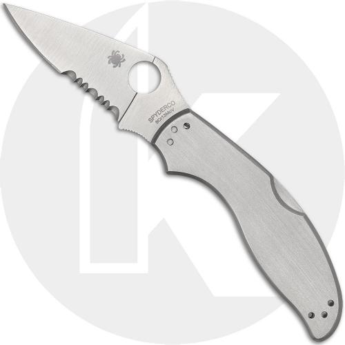 Spyderco UpTern Lock Back C261PS - Part Serrated - Stainless Steel - Value Folder