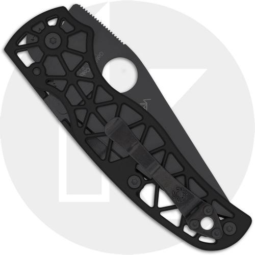 Spyderco Edgerati C266BKALBKP Knife - DLC CPM S30V Clip Point - Black Skeletonized Aluminum - USA Made