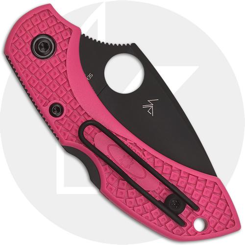 Spyderco Dragonfly 2 Lightweight Pink S30V - C28FPPNS30VBK2 - Black S30V Leaf Blade - Pink FRN - Lock Back