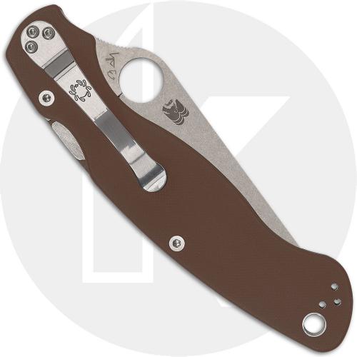 Spyderco Military 2 C36GPBN15V2 - Sprint Run - Satin 15V Blade - Brown G10 - USA Made