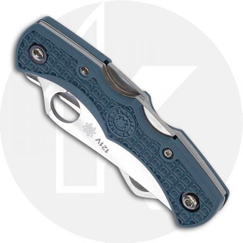 Spyderco Dyad Jr C39P&SBG - 2011 Sprint Run - Clip Blade and Serrated Sheepfoot Blade - Blue Gray FRN - Discontinued Item -