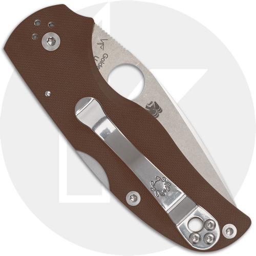 Spyderco Native 5 C41GPBN15V5 Knife - Sprint Run - Satin 15V Blade - Brown G10 - USA Made